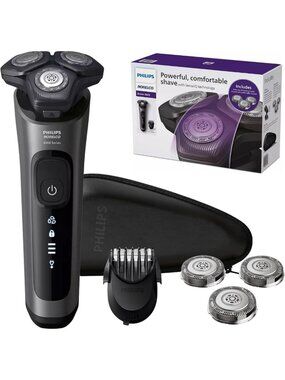Rechargeable Wet/Dry Electric Shaver for Men, Cordless Razor with Pop-up Trimmer